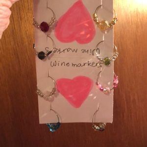 Set of 8 Crystal Wine Markers.